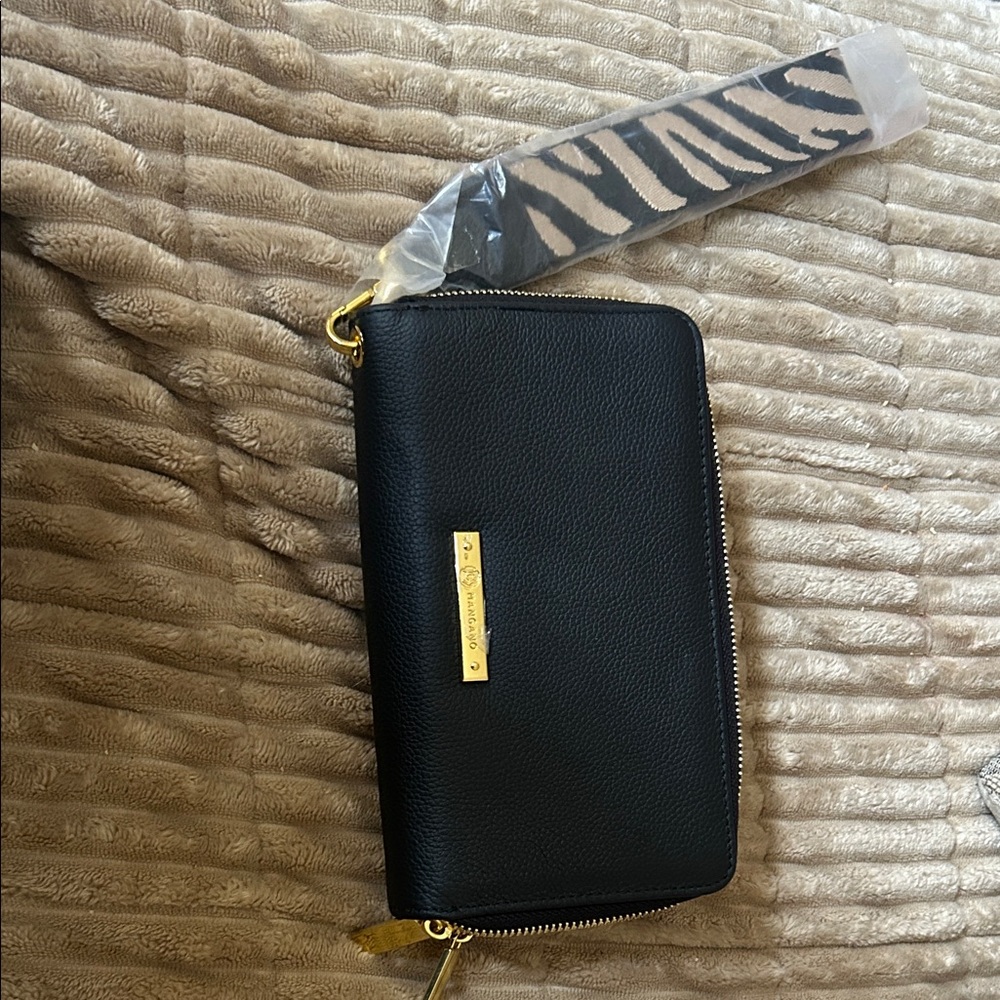 Joy Mangano Black Wallet with Gold Accent